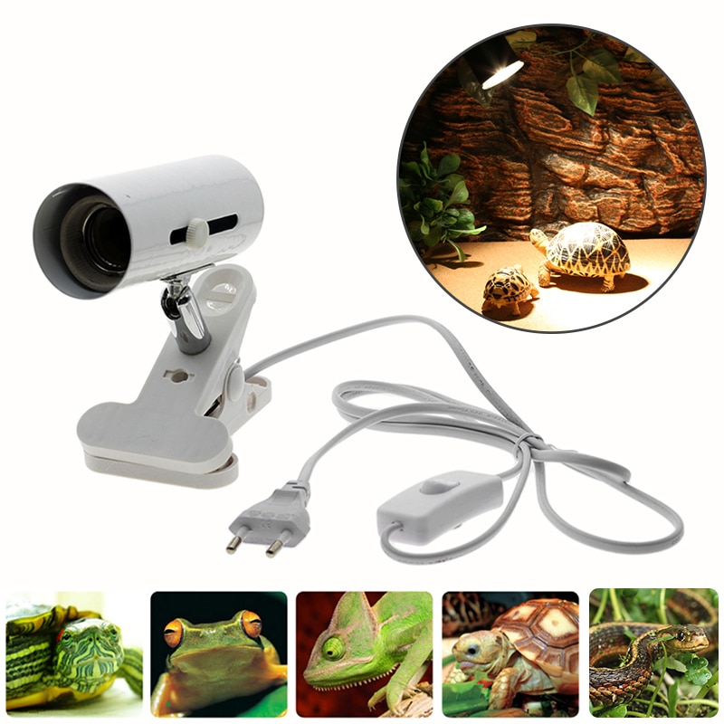 Portalámparas de cerámica de reptil con calor UVB/UVA iluminación de acuario soporte de Clip de lámpara de Base E27 para pecera lagartija tortuga