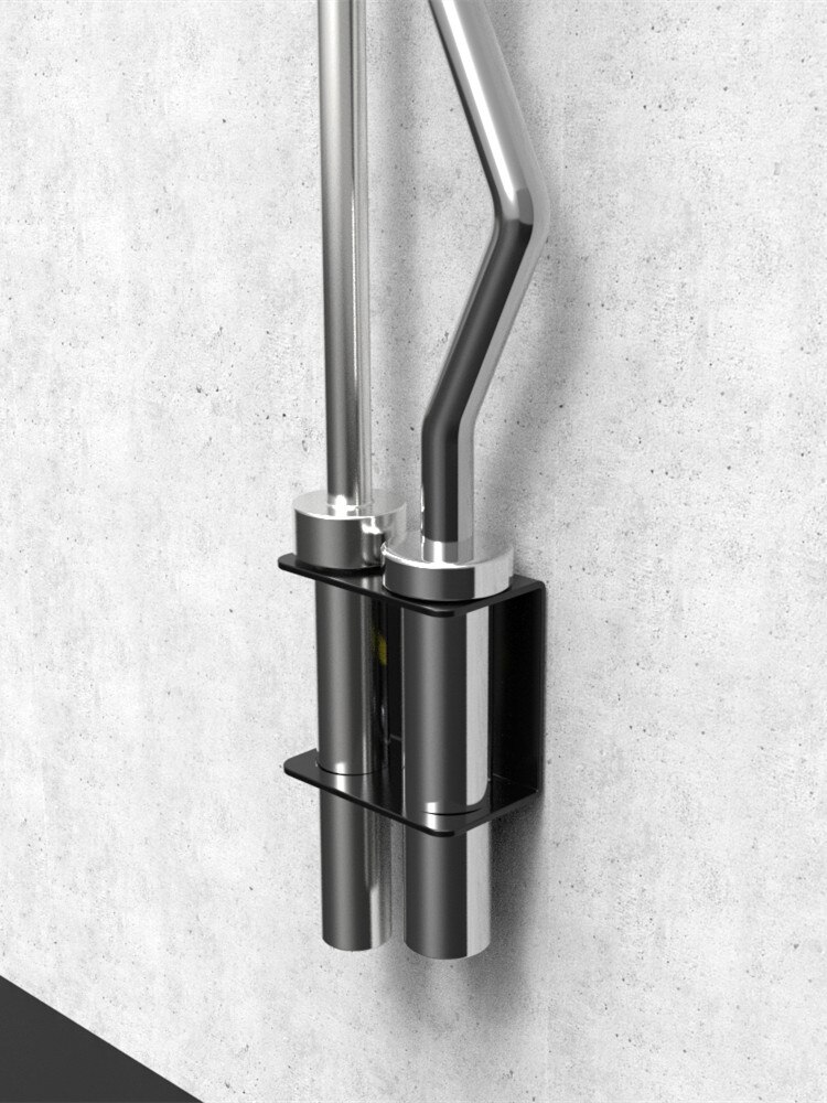 Barre de rangement verticale pour haltères, support de barre de poids mural pour la salle de sport à domicile permettant de gagner de l'espace