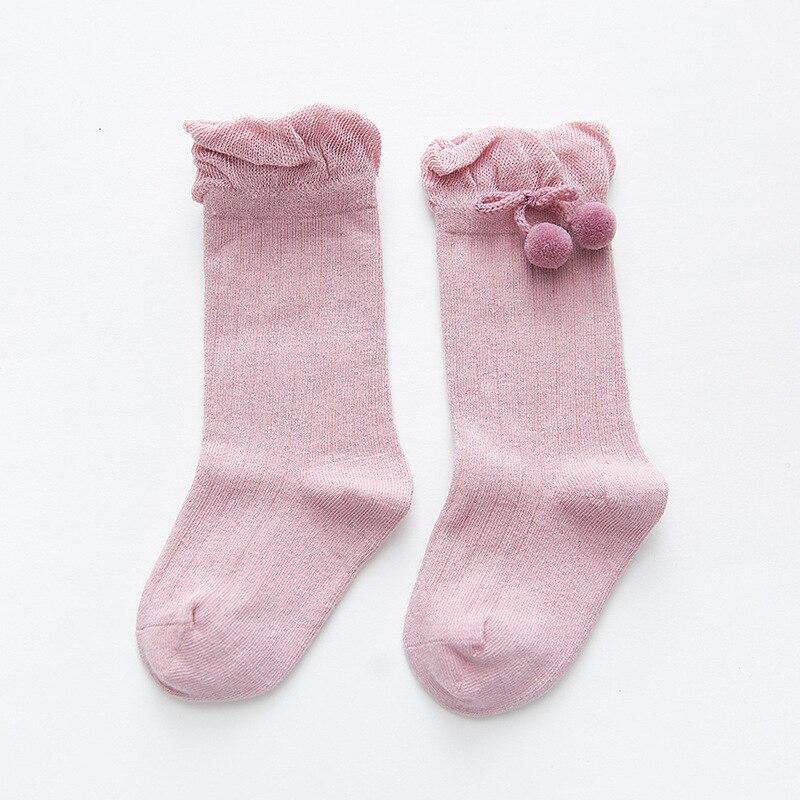 Calzini per bambini in cotone caldo morbido fiocco per bambini calzino alto per bambini ragazza ragazzo calzini solidi neonati scaldamuscoli per bambini calzino lungo con volant