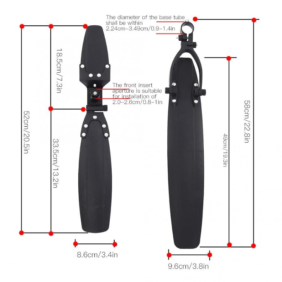 Bicycle Front Rear Fender Mudguard Bike Back Quick Release Cycling Fender Mudguard for Mountain Bicycle 20-26 Bicycle Parts