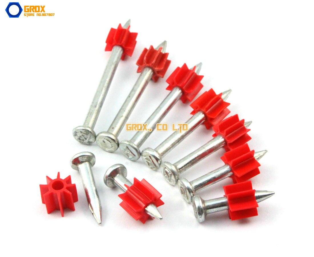 100 Pieces 3.5 x 27mm Steel Concrete Drive Pin Nail