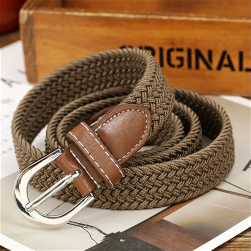 Correa de lona elástica trenzada para hombre y mujer, cinturón con hebilla, correas de cintura, juguetes para bebés y adultos