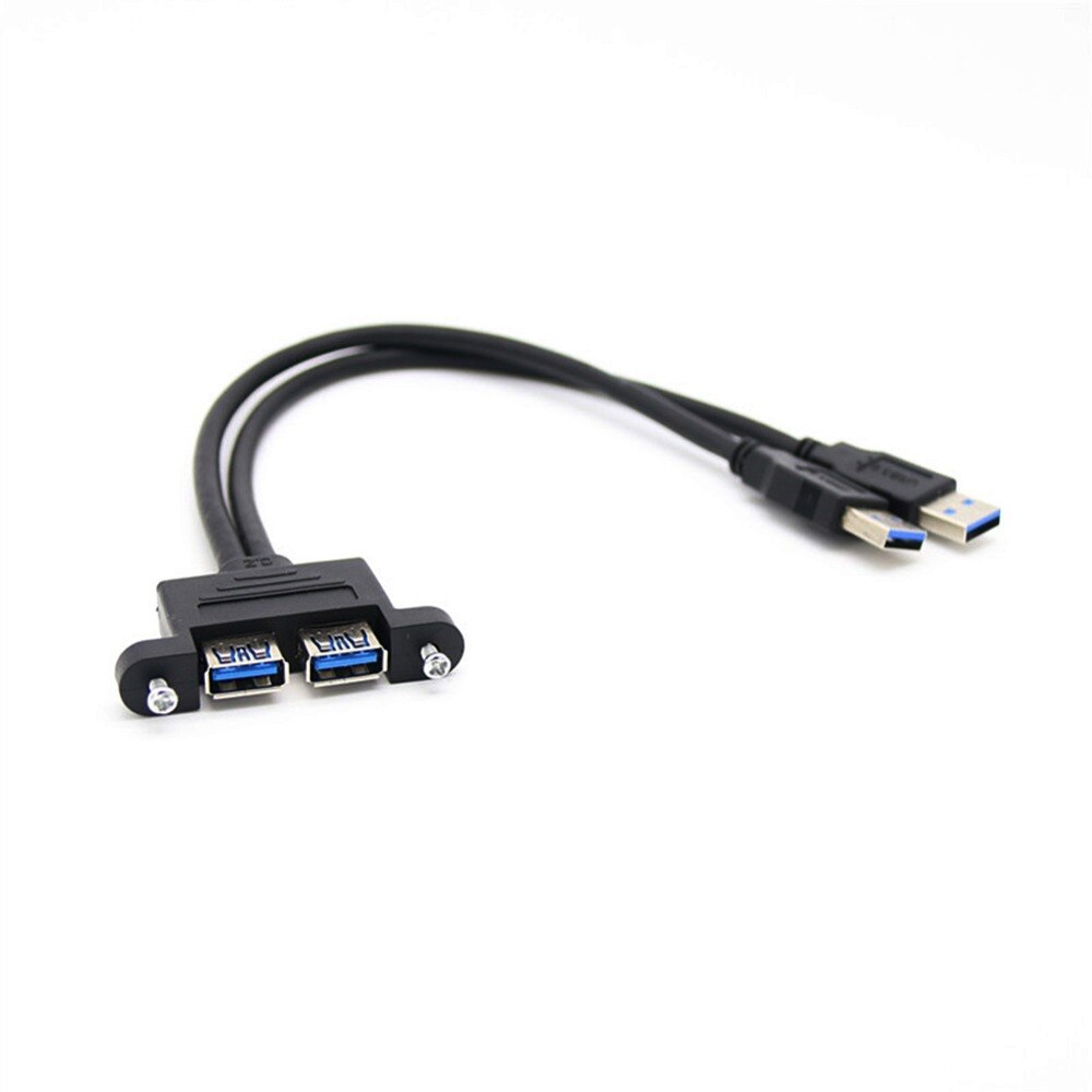 Dual USB 3.0 Male to Dual USB 3.0 Female USB 3.0 Extension Cable with Screw Panel Mount Male to Female M/F 0.5/1/1.5m