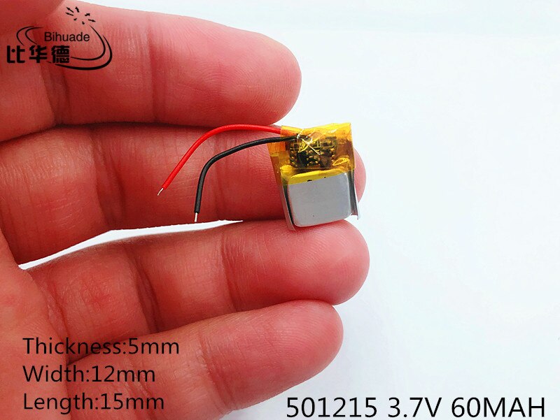 Li-Po 3.7V 60mAh 501215 Lithium Polymer Li-Po li ion Rechargeable Battery cells For Mp3 MP4 MP5 GPS