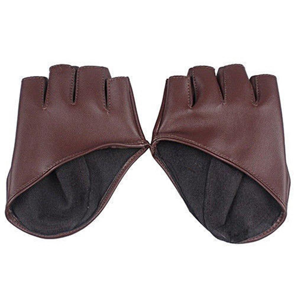 Gloves Women Ladies Half Finger Faux Leather Short-Figures Gloves Half Palm