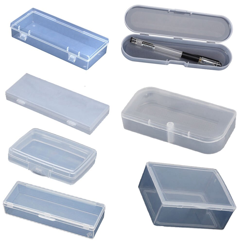 8 Maten Kleine Vierkante Clear Plastic Opbergdoos Sieraden Diamond Container Borduren Craft Bead Houder Pil Home Storage Supply