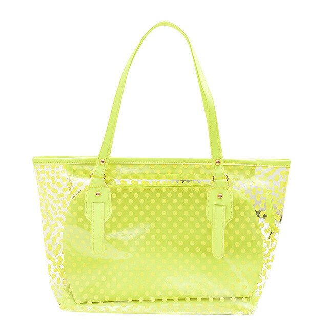 Ocardian Handtassen Zomer Tassen Voor Vrouwen Plastic Golf Punt Transparante Strand Schoudertas Handtas + Clutch M28: Green