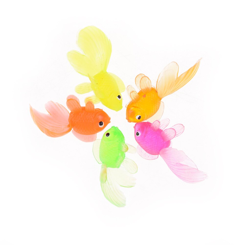 3/20 Teile/los Zufällige Farbe 4cm Weiche Gummi Gold Fisch Kleine Goldfisch freundlicher Spielzeug Kunststoff Simulation Kleine Goldfisch