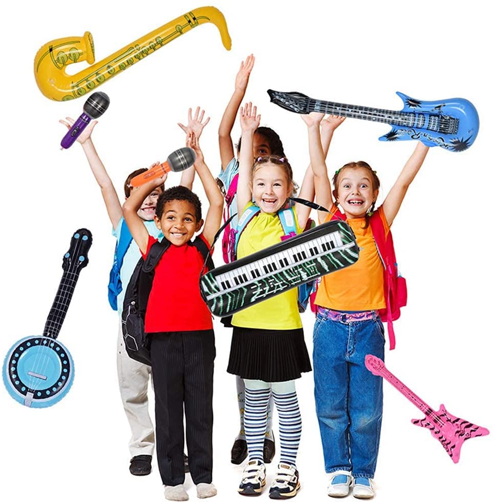 90s Party Decor Inflatable Rock Star ballon set Inflate Rock Musical Instrument Rock Pop Star Disco 80s 90s Retro Party Supplies