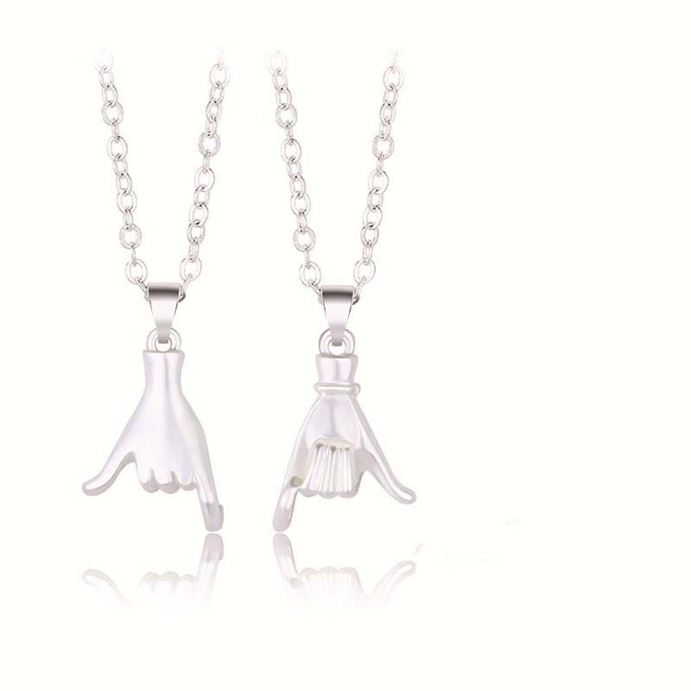 2 Stuks Paar Little Vinger Greep Handen Ketting Bijpassende Lover Promise Magnetische Dolfijn Vriendschap Ketting Valentijnsdag Sieraden: 05