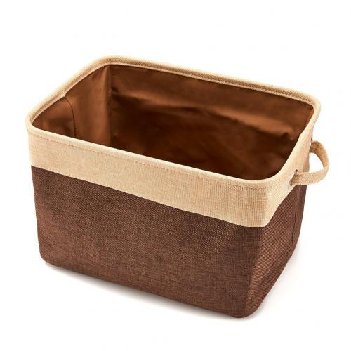 Bloc de couleur boîte de rangement pliable pour vêtements, jouets, panier, organisateur d'articles divers, organisateur de livre cosmétique, conteneur de papeterie: Beige coffee