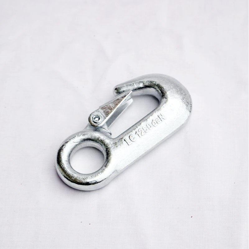 Forged Eye Grab Hook with Safety Latch Galvanized Alloy Steel Heavy Duty Hooks Breaking Strength 6600lbs