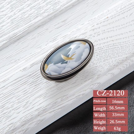 Sky blue/Ceramic Door Handles European Antique Furniture Handles Drawer Pulls Kitchen Cabinet Knobs and Handles: CZ-2120-16