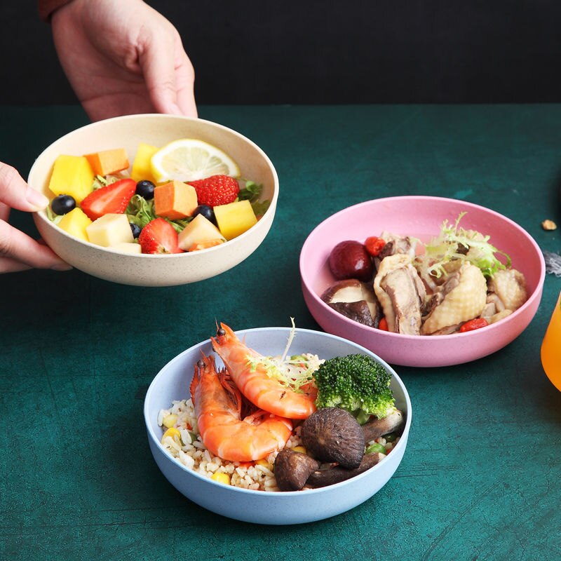 4PCS little plates for home use wheat straw plates for bone spits and side dishes for home use lovely fruit cakes