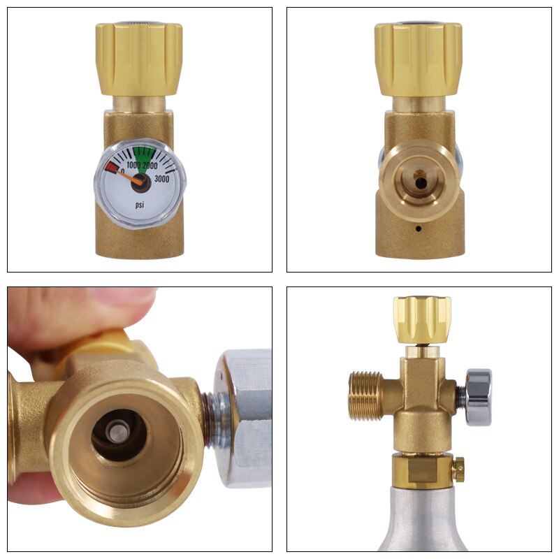 Hpat Upgrade Messing Refill Adapter Connector Gas Regulator Din 477 / W21.8-14 Of CGA320 Voor Soda Maker Co2 Tank