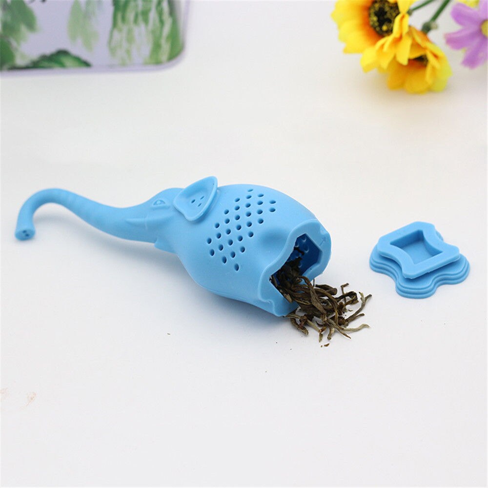 LINSBAYWU Kleine Olifant Theezeefje Siliconen Dier losbladige Thee-ei Filter Diffuser Fun Thee Accessoires