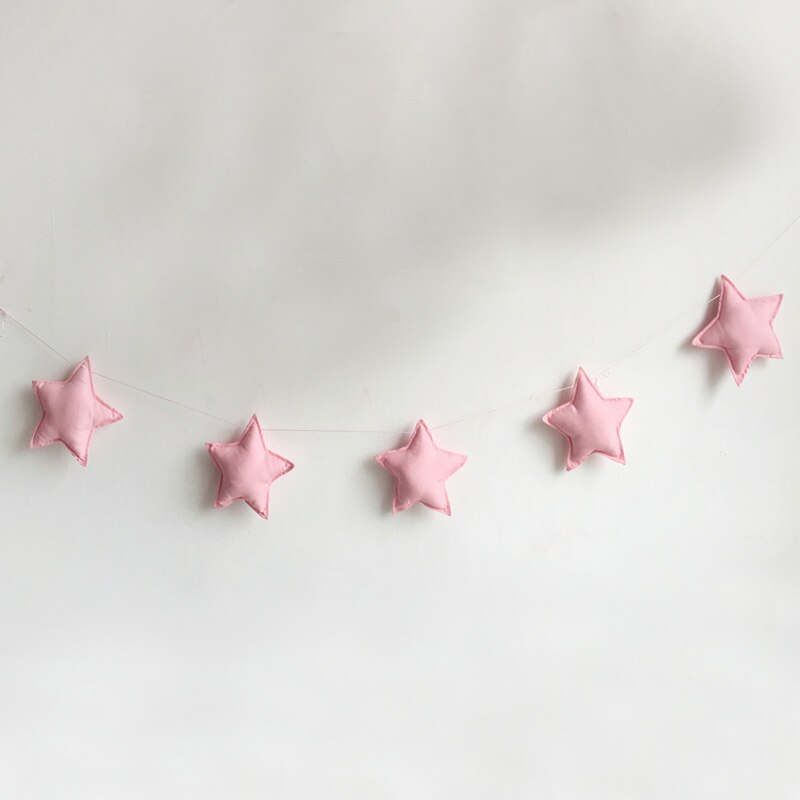 Guirnalda nórdica de estrellas y luna para decoración de pared, cartel de , alfombra de cama, banderines para Baby Shower, adorno colgante para habitación de niños, accesorios para fotos: C