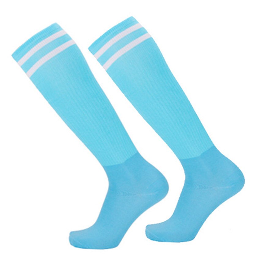 Calcetines de fútbol antideslizantes para niños, medias por encima de la rodilla para estudiantes, de rayas, 3 par/lote