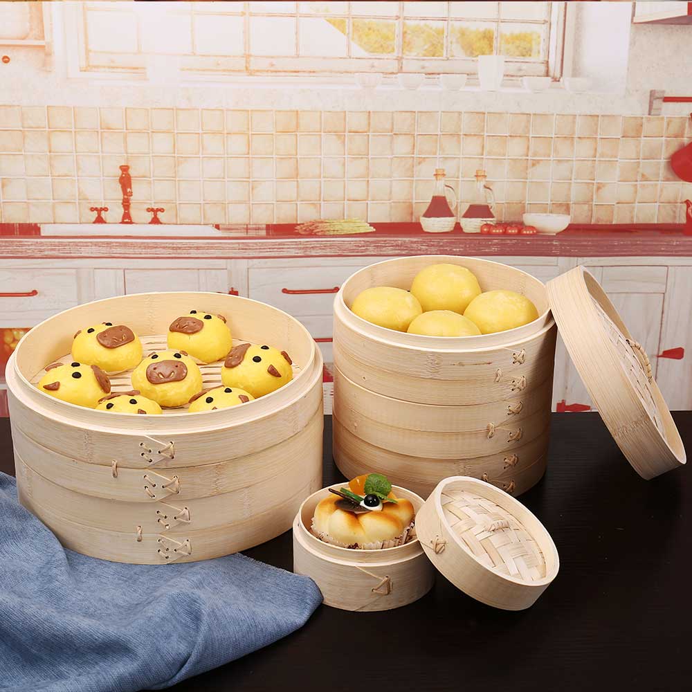 Bamboo parowar koszyk do gotowania na parze kluska ryby ryż warzywny kosz na przekąskę Dim Sum kuchnia narzędzia kuchenne klatka lub zestaw okładek