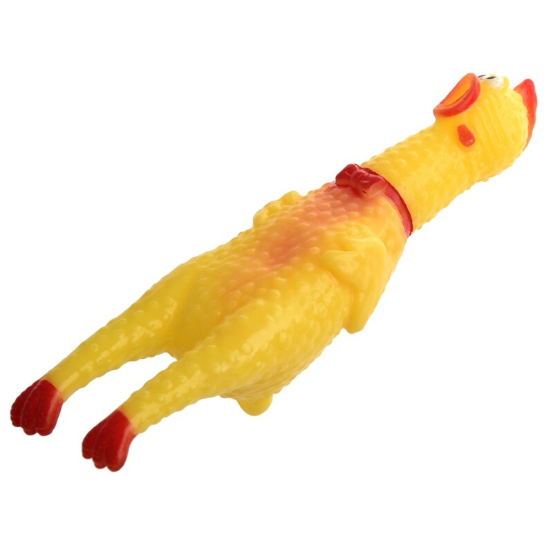 Yellow Red Soft Plastic Squeeze Shrilling Chicken Toy