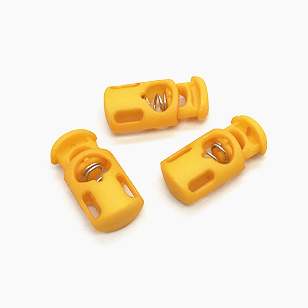 50Pcs Candy Colors Cord Lock Single Hole Drawstring Spring Cord Stopper For Paracord Garment Shoelace Rope Parts: yellow 