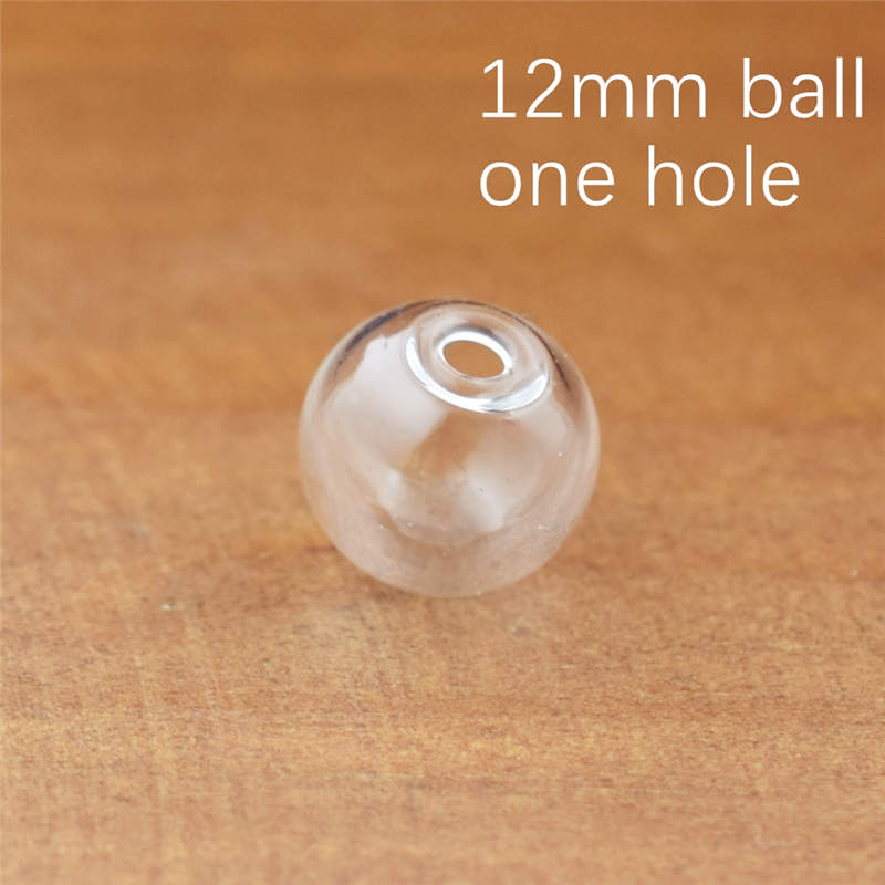 10 Stück 8–25 mm hohle Glaskugel mit einem Loch, runde Blasenfläschchen, Glaskugel, Kugeln, Schmuckzubehör, Glasmedaillon-Zubehör: green