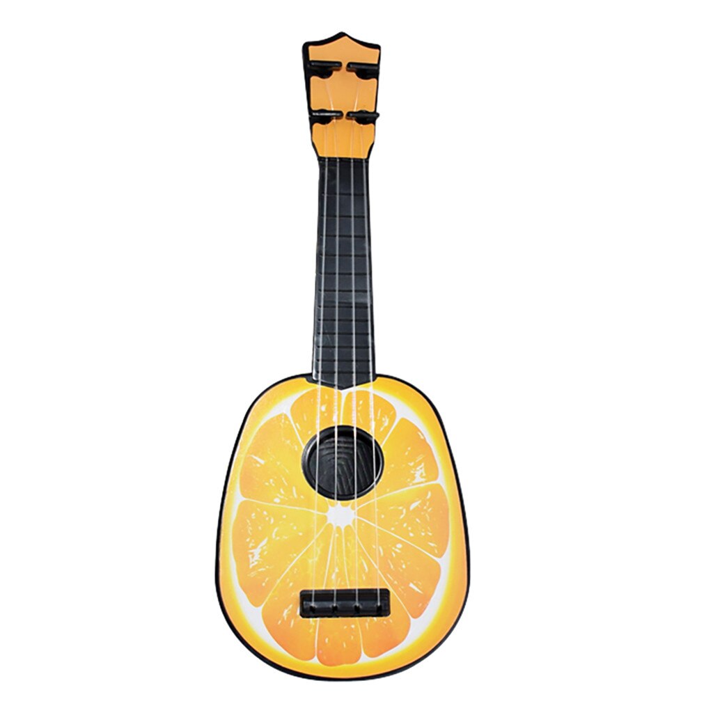 Ukelele clásico para principiantes, fruta, naranja, piña, sandía, Kiwi, guitarra, ukelele, instrumento Musical de juguete educativo para niños: Orange