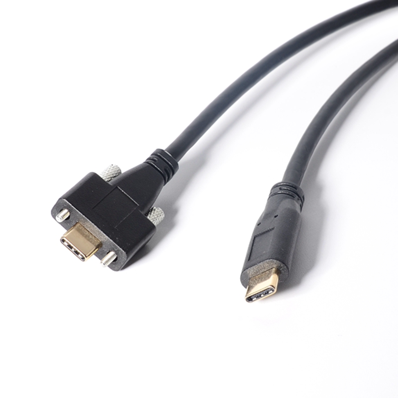 USB C to USB C Cable USB-C Elbow Dual Screw Locking USB3.1 Type-C Male to Male Female Industrial Camera Extension Cable