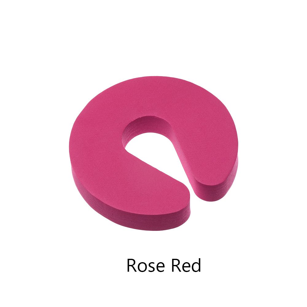 4PCS Soft Foam Door Stopper Baby Kids Safety Guard Finger Protector Home Kitchen Bedroom Security Door Clip: Rose Red