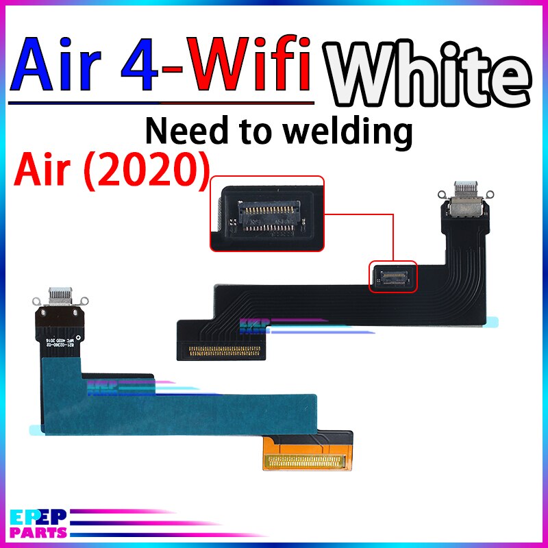 Usb dock-stik ladeport kabel til ipad air 2 3 4 air 3 air 4 3rd 4th generation oplader flex board modul: Luft 4 luft 2020 wifi m