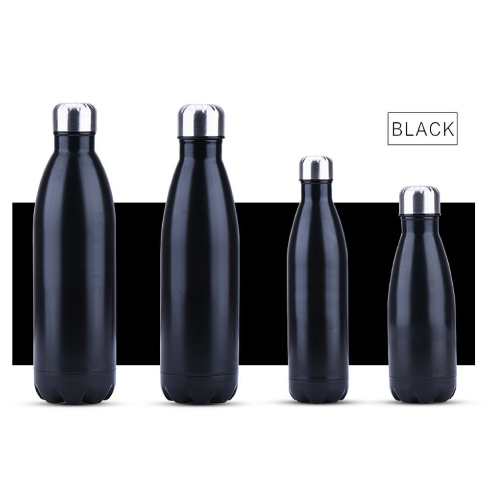 Rustfrit stål termokop rejse kaffekrus med låg bil vandflaske vakuumkolber termokop til: 500ml / Sort