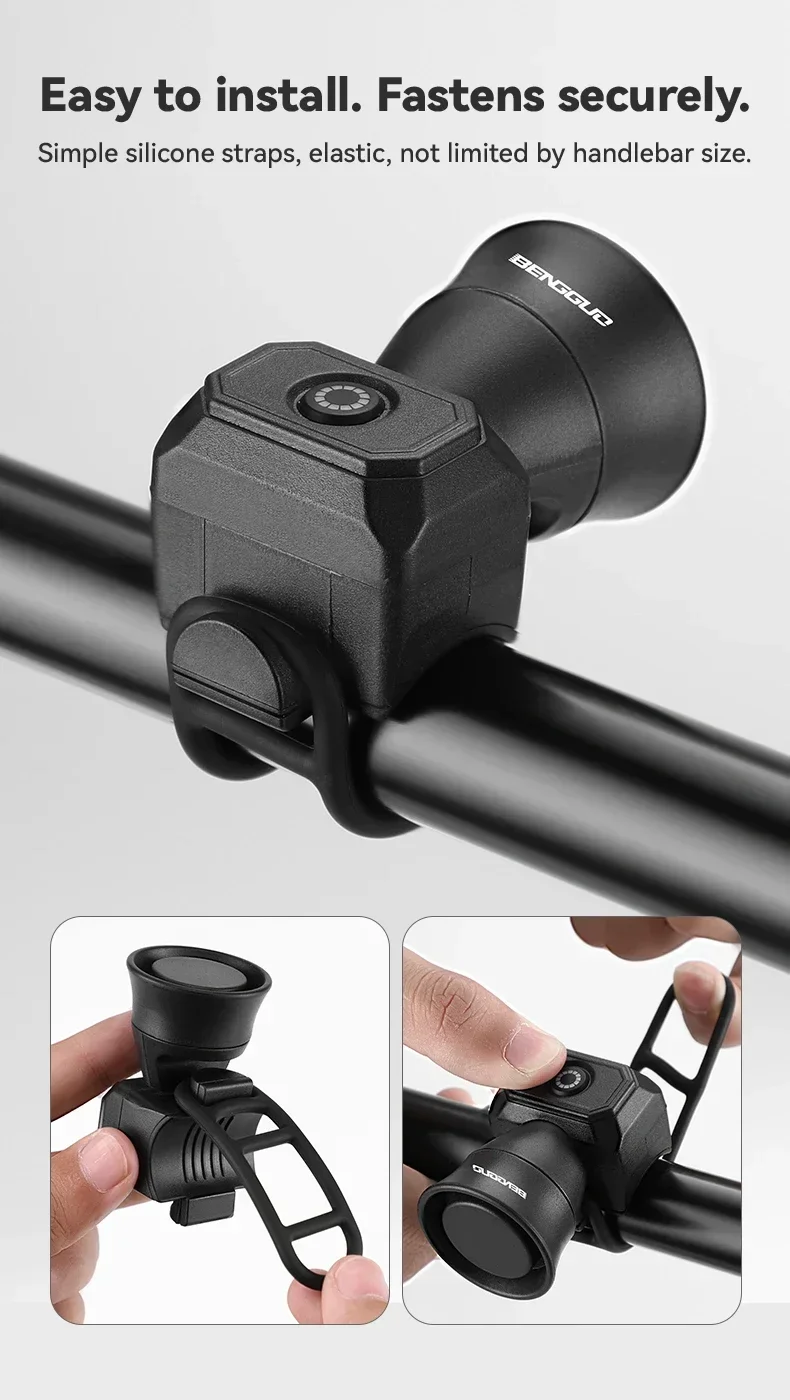 Nuovo clacson per bicicletta montagna bicicletta Ricarica USB Campanello per bici elettronico impermeabile Attrezzatura per la guida Accessori per scooter per bambini