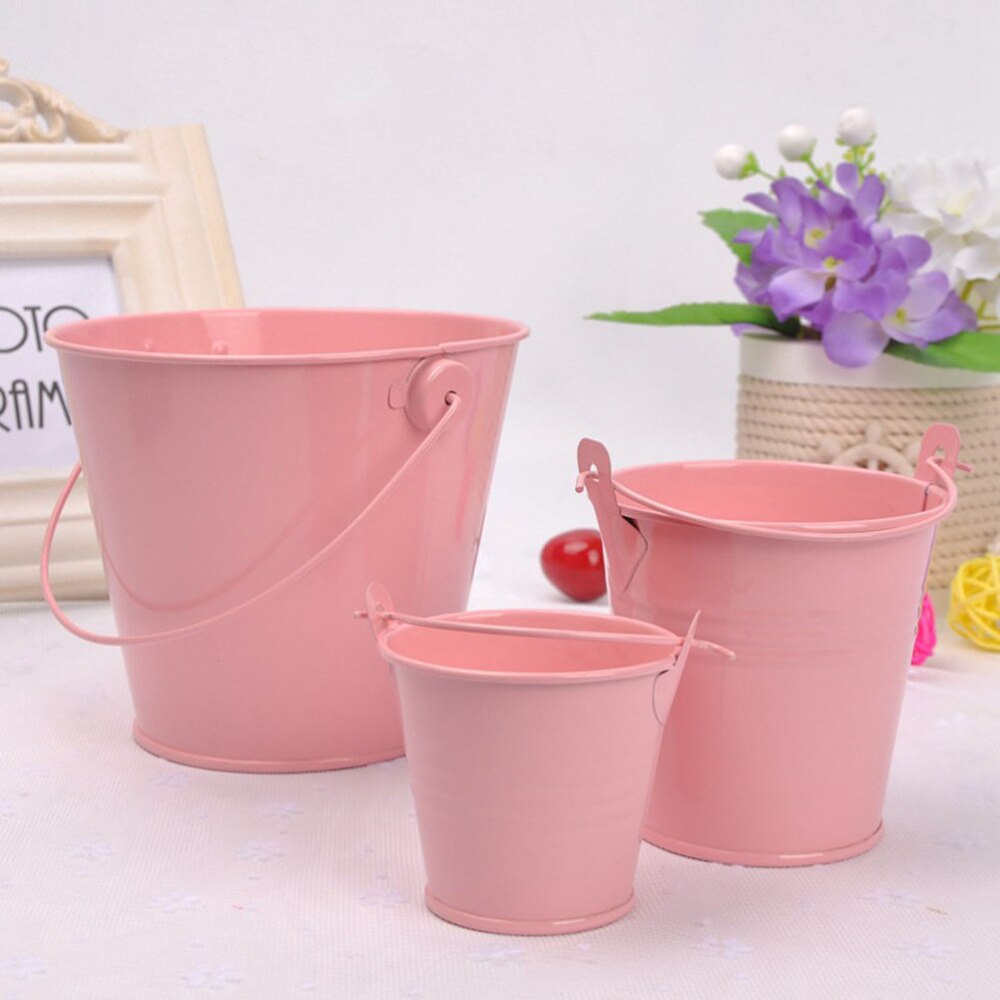 Värikäs mini metallinen ämpäri karkkia suosii laatikko ämpäri hääjuhlan sisustustarvikkeet tynnyri couleur barril de color