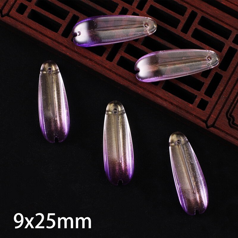 10 st kronblad lampwork pärlor flerfärgade glaspärlor för smycketillverkning handgjorda gör-det-själv-håraccessoarer sömnadstillbehör: 03