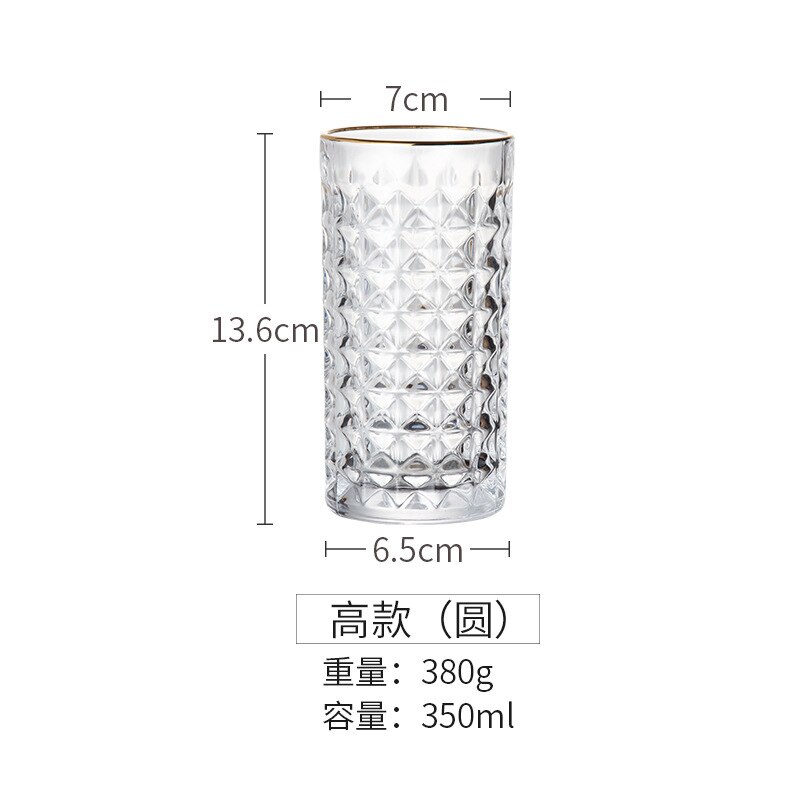 Verre à eau épaissi en relief, dessin du vent, Phnom Penh, verre à whisky domestique transparent, verre à vin: 350ml