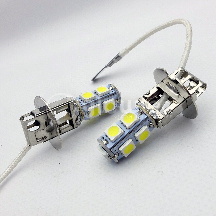 2 Stuks H3 9SMD 5050 Wit 9 Smd Lamp Koplamp Helderheid Led DC12V Auto Mistlamp Lamp Led lampen 6500K Glowtec