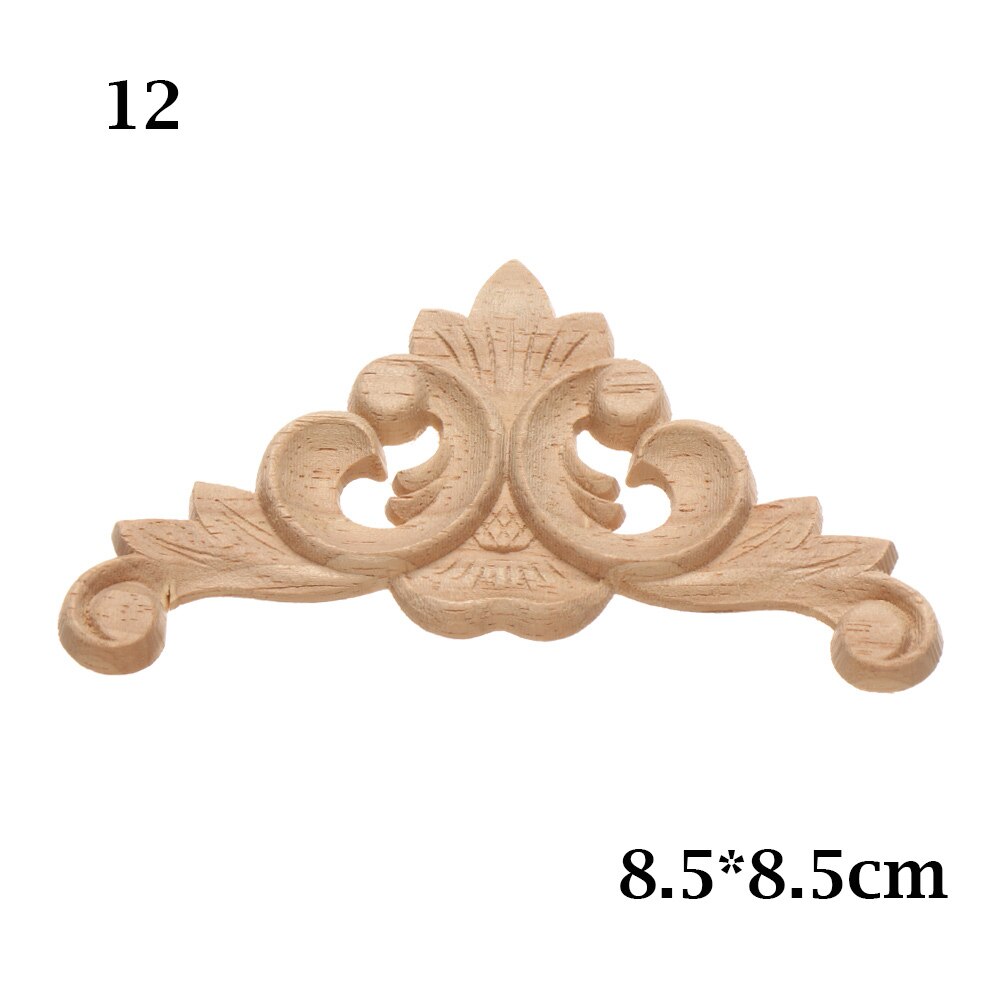 Figurines en bois sculpté à motif Floral naturel, applique d'angle, meuble d'angle, décoration Unique, décoration: 12