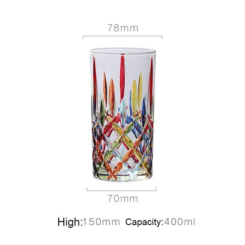 Whiskey Glass Cup Beer Vodka Mug Handmade Stained Shot Glass Espresso Coffee Mug Cocktail Wine Tumbler Bar Barware: G