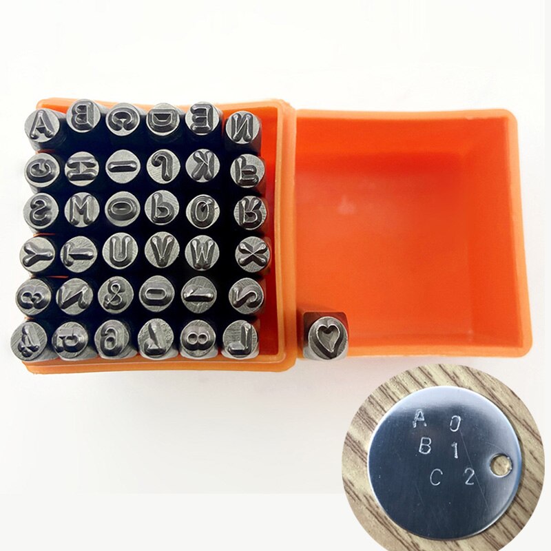 37 pçs 3mm números alfabetos perfurador ferramentas de aço letra número selos conjunto de metal endurecido couro artesanato selo ferramentas kit