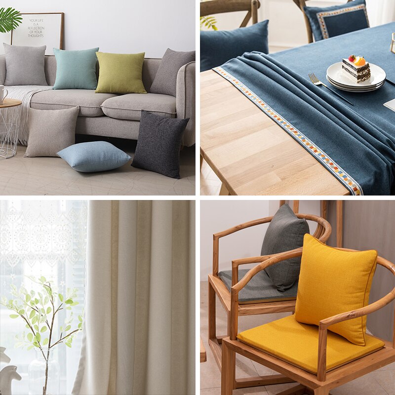 Upholstery plain fabric solid linen fabric white material for sofa fabrics for sewing