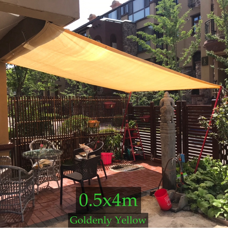 Thick 96% Sun Shade Rate Sunshade Net Lightly Yellow Window Net Window Awning Shade Sail Awning Anti-UV Garden Yard Shade: Yellow B  0.5x4