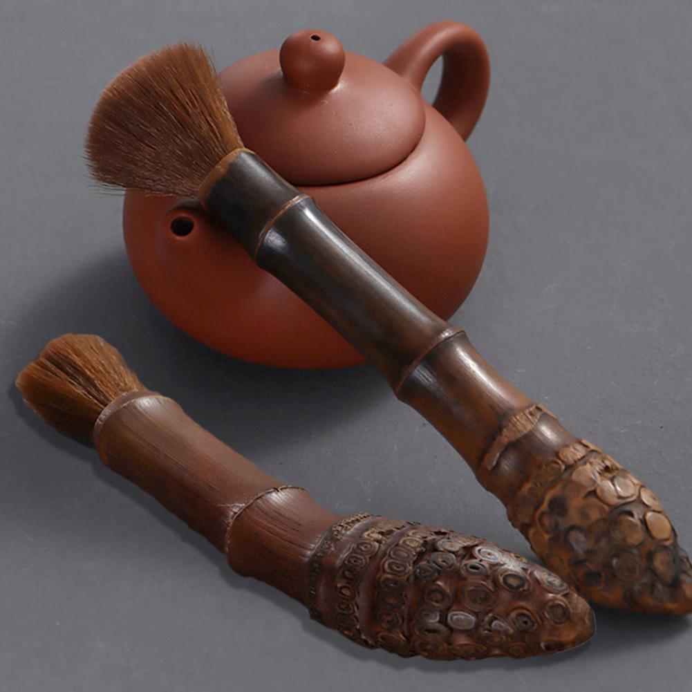 Caneta fina de bambu para fazer chá, acessório para uso doméstico, pote de bambu feito de madeira