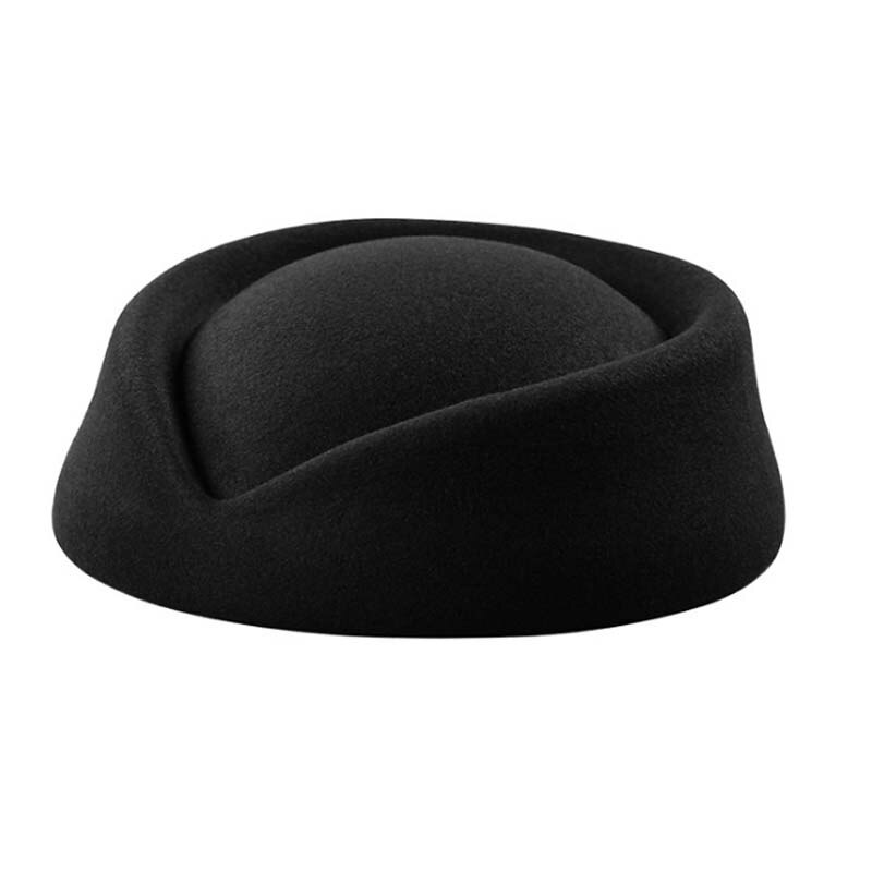 Gode kvinder uld kasket stewardesse pilleæske hat filt baret dråbefascinator base sød