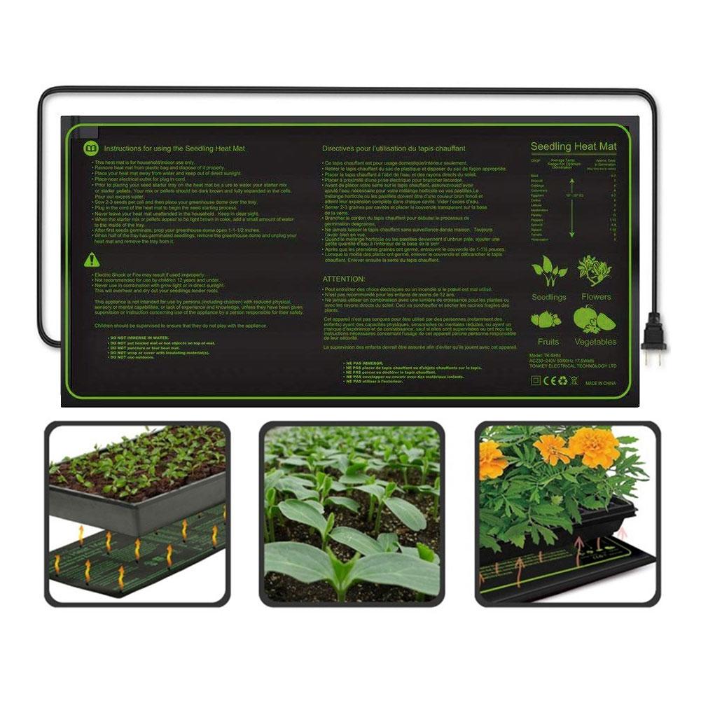 Estera de calor para semillero impermeable, estación de germinación duradera, almohadilla de calefacción hidropónica cálida para interior, hogar, jardinería, semillas, 30x10 pulgadas
