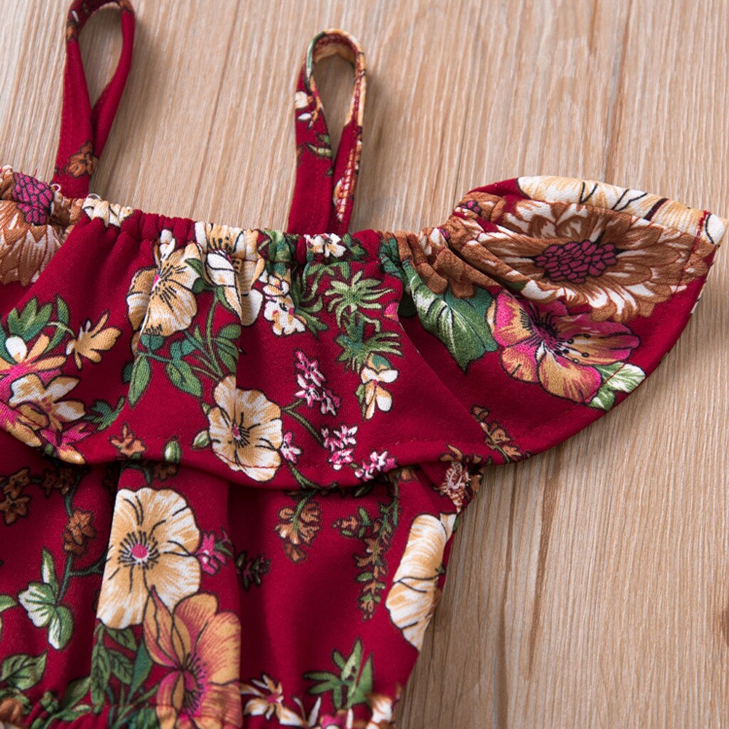 Toddler Kids Baby Girl Dress Flower Vest Floral Ruffle Mesh Dress Summer Baby Girl Clothes платье для девочки#GH