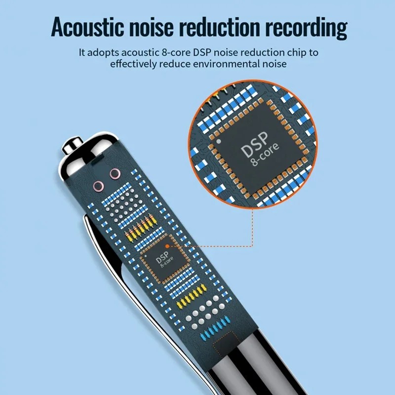 Registratore vocale portatile Dittafono audio professionale Penna di registrazione con riduzione del rumore ad attivazione vocale Registratore audio a lungo termine