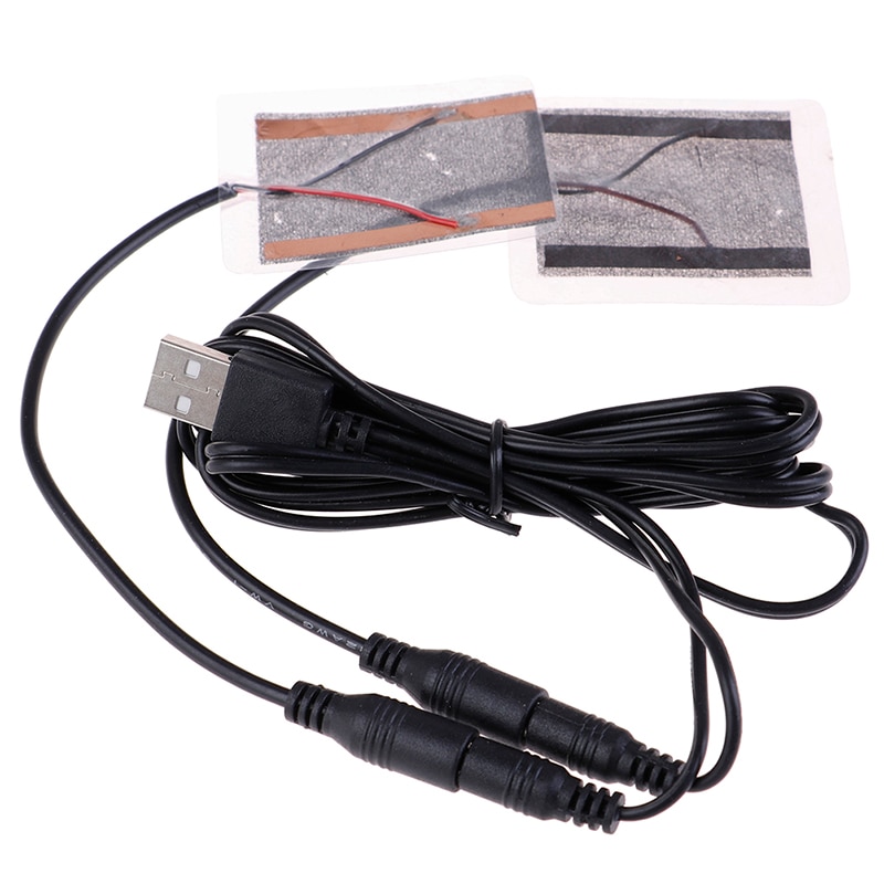 2Pcs Heating Pads With Cable 5W USB Heater Gloves Bendable Heating Film DIY Warm Hand for Glove Pad Feet