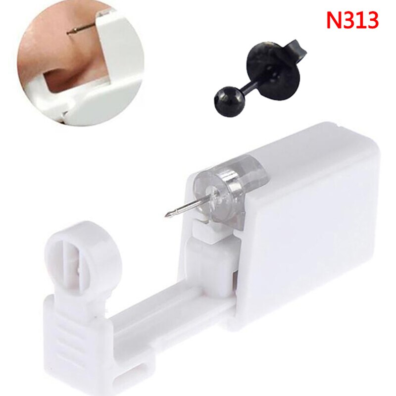 Earring Star Disposable No Pain Safe Sterile Ear Stud Piercing Gun Kit Nose Stud Piercing Tool Kit Build In Steel Stud: 313