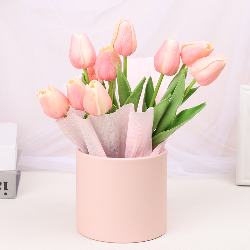 Caja de flores de 12x12cm, Cajas de redondas de cartón, decoración de embalaje de flores rosas para de boda, caja para envolver del Día de San Valentín
