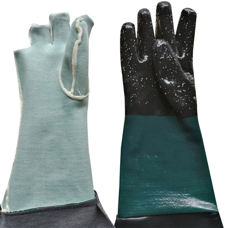 Guantes de goma para chorro de arena, manoplas de seguridad para armarios, chorro de arena